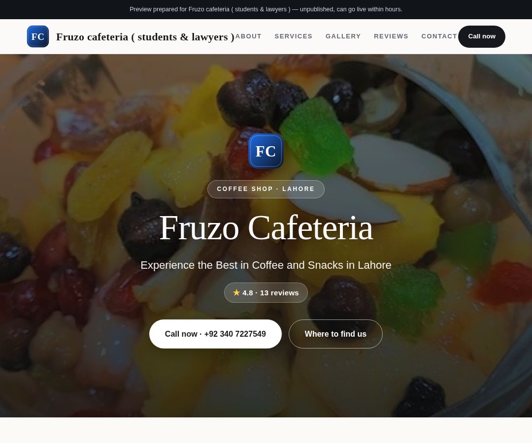Fruzo cafeteria ( students & lawyers )