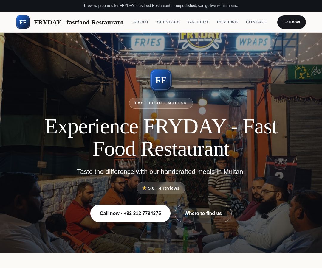 FRYDAY - fastfood Restaurant