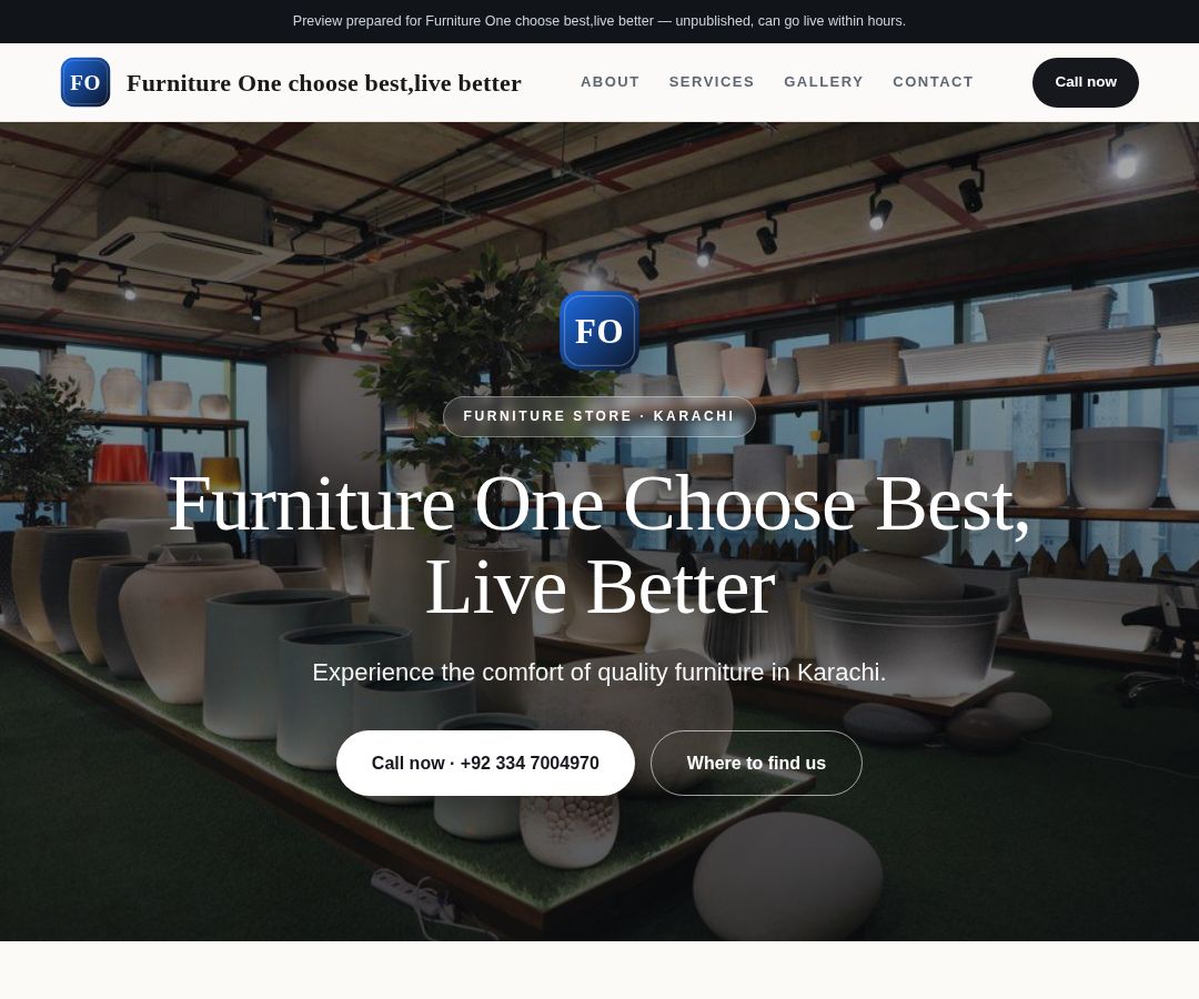 Furniture One choose best,live better