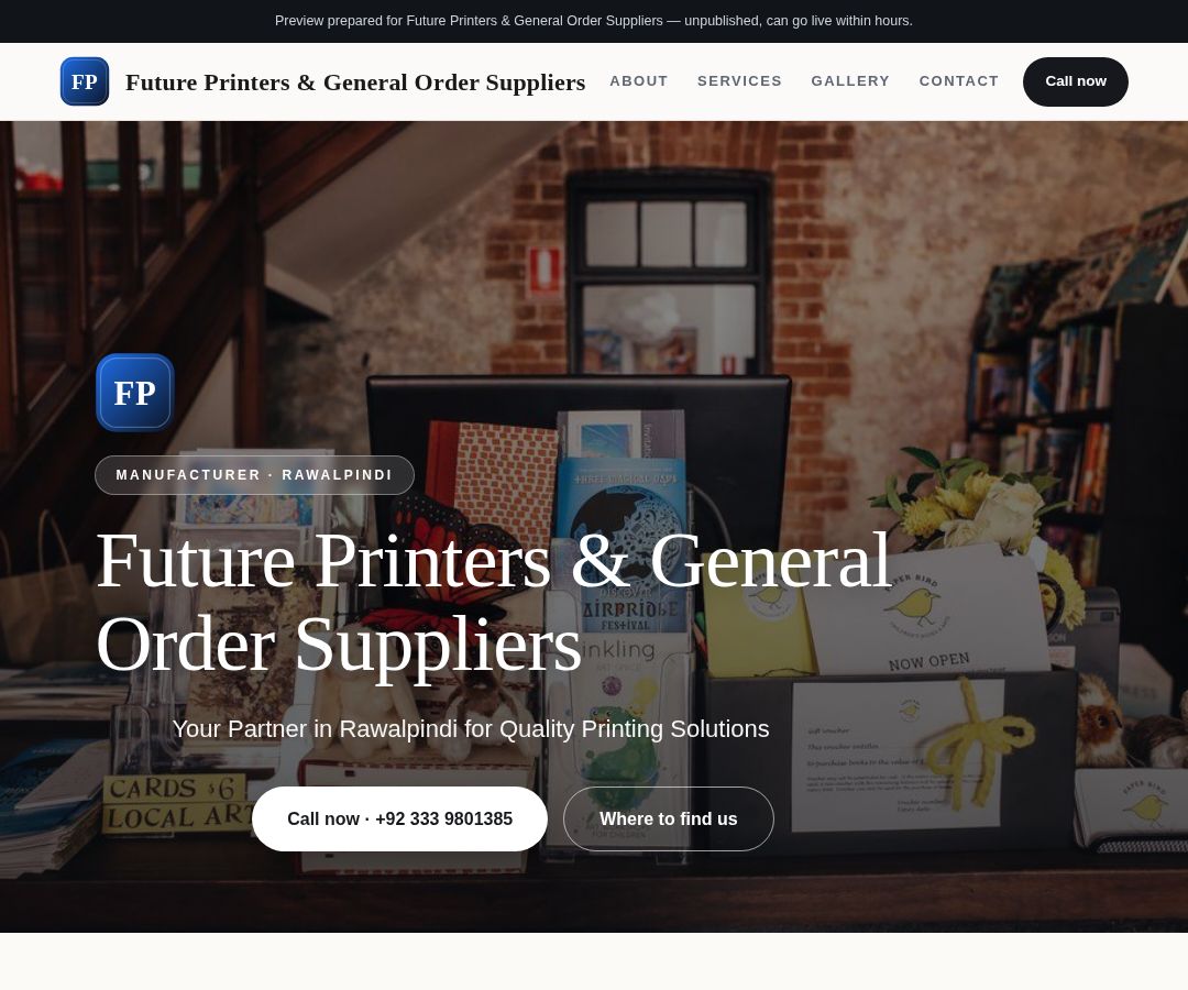 Future Printers & General Order Suppliers