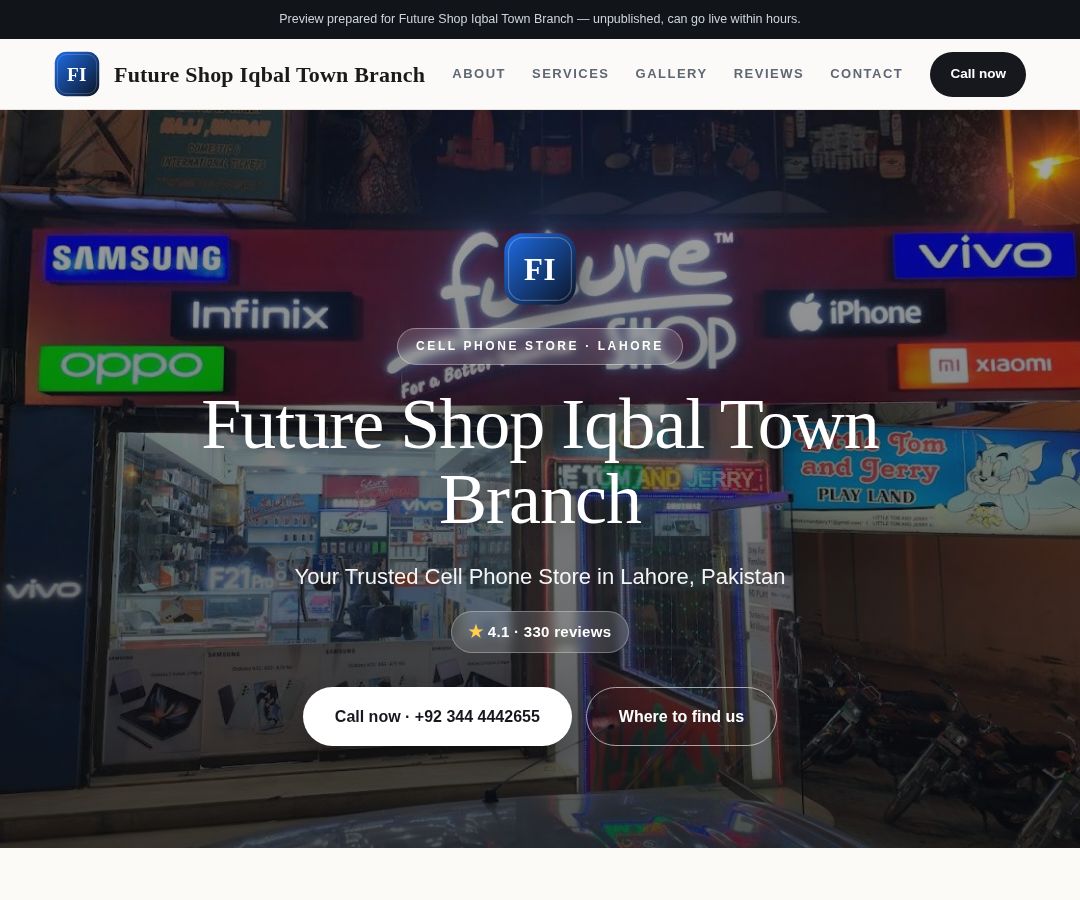 Future Shop Iqbal Town Branch