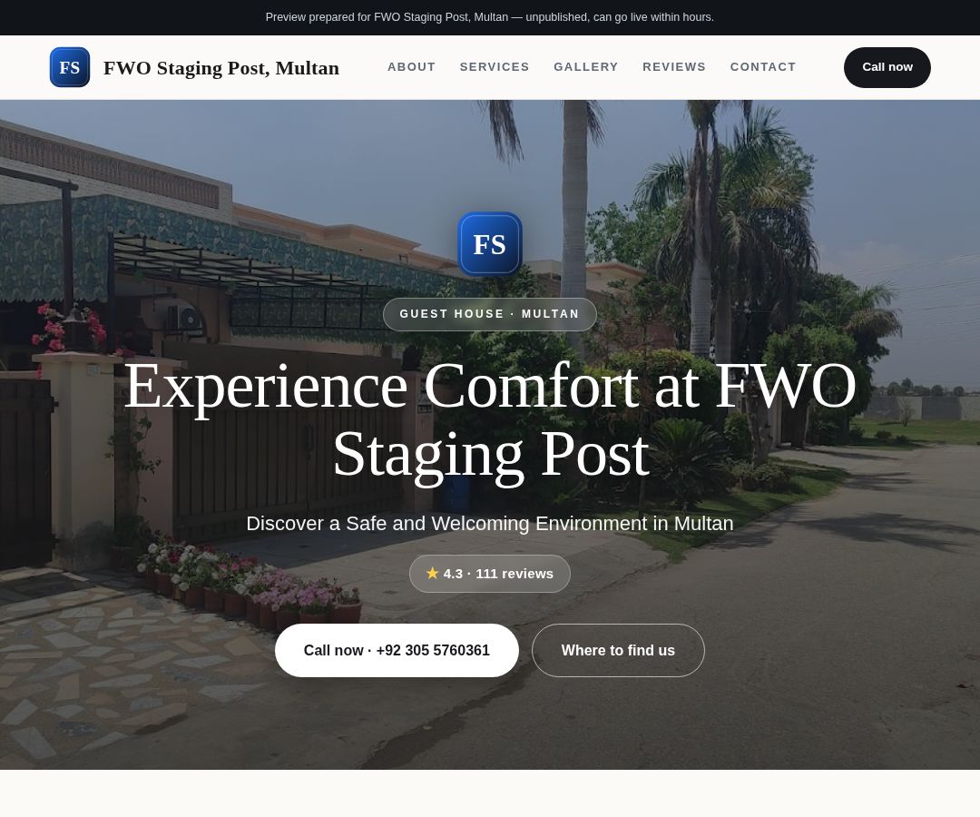 FWO Staging Post, Multan