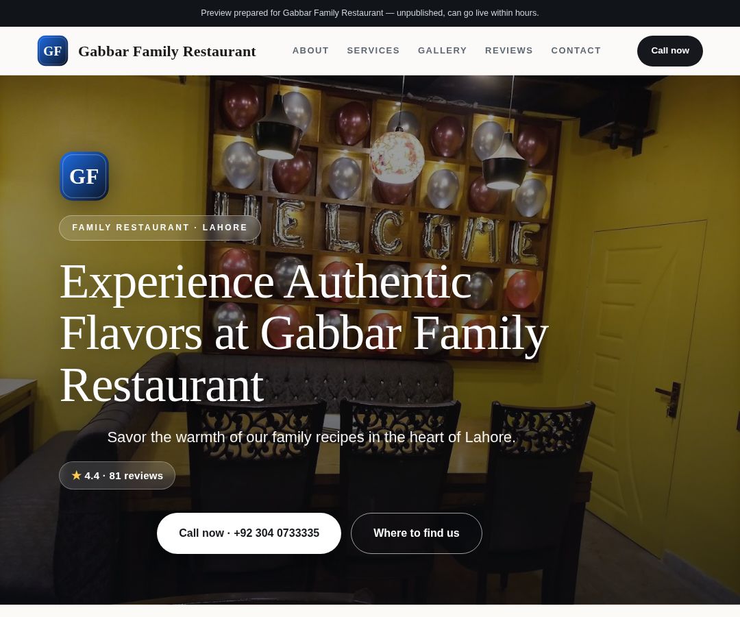 Gabbar Family Restaurant