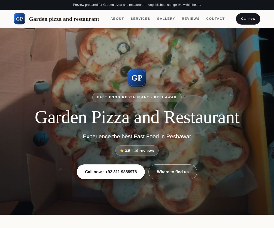 Garden pizza and restaurant
