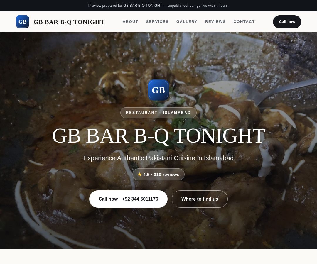 GB BAR B-Q TONIGHT