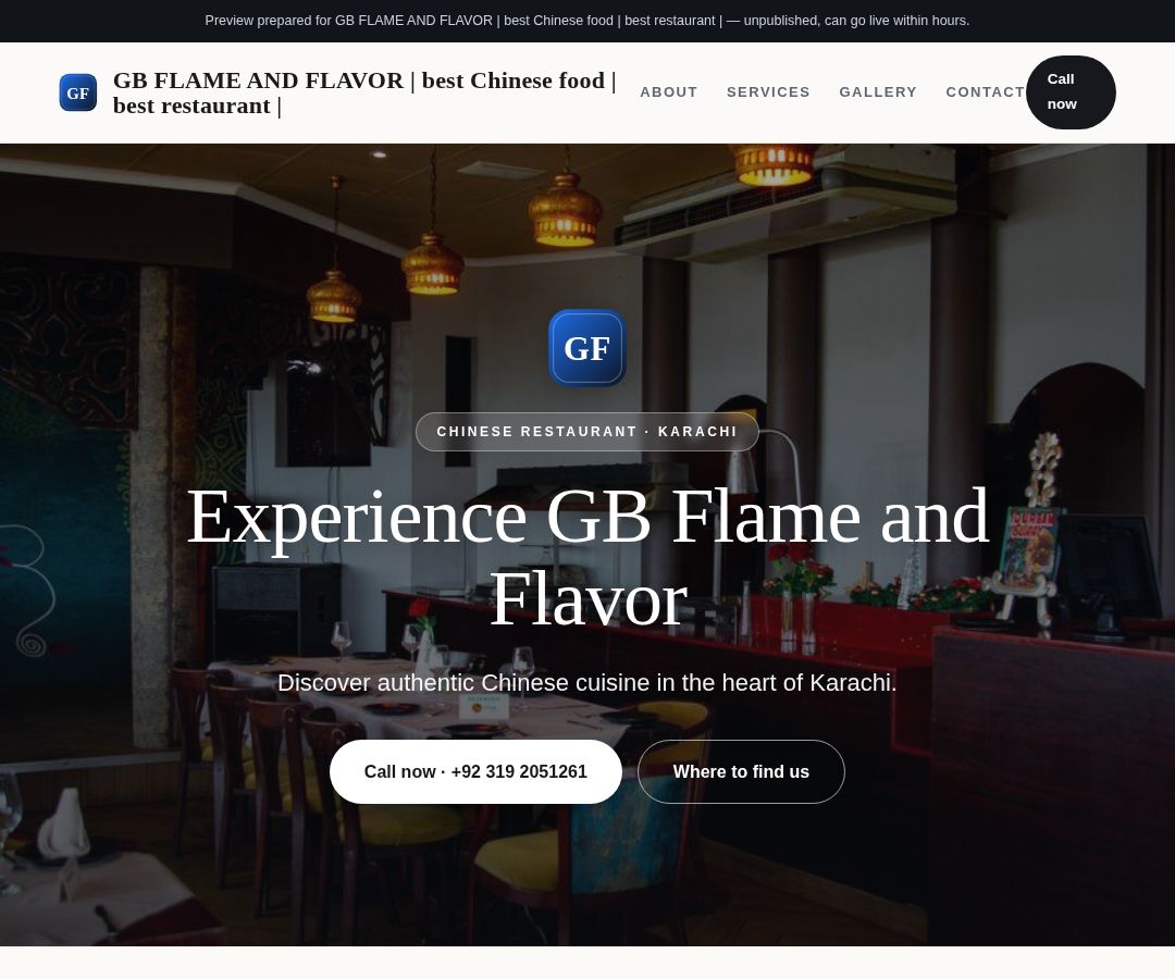 GB FLAME AND FLAVOR | best Chinese food | best restaurant |