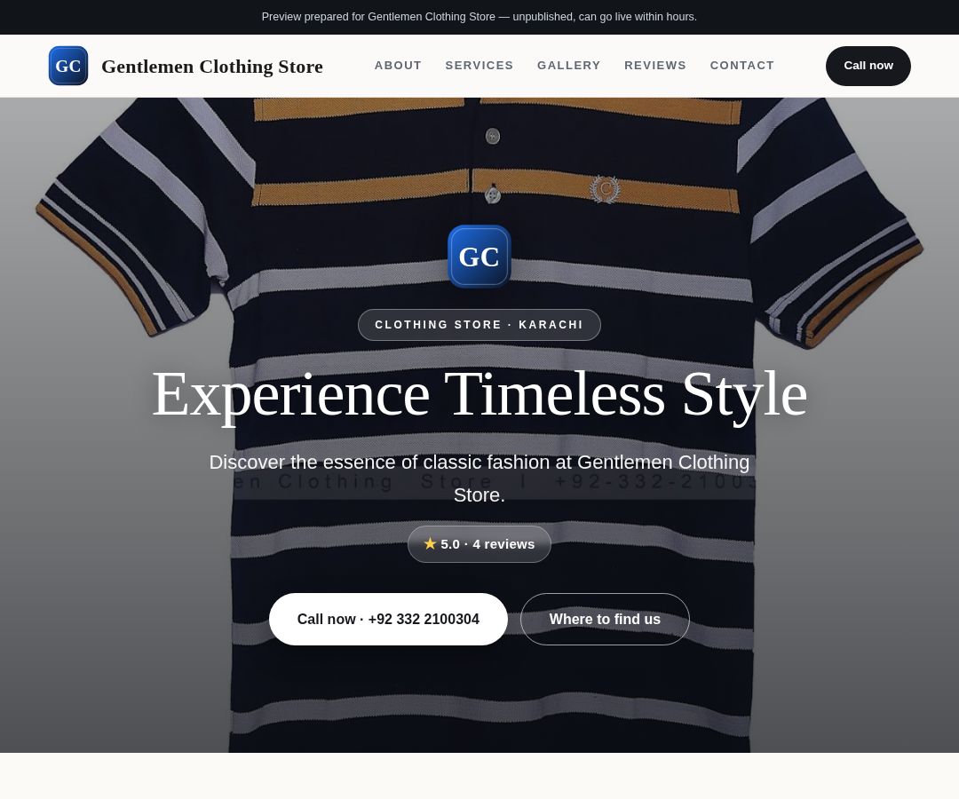 Gentlemen Clothing Store
