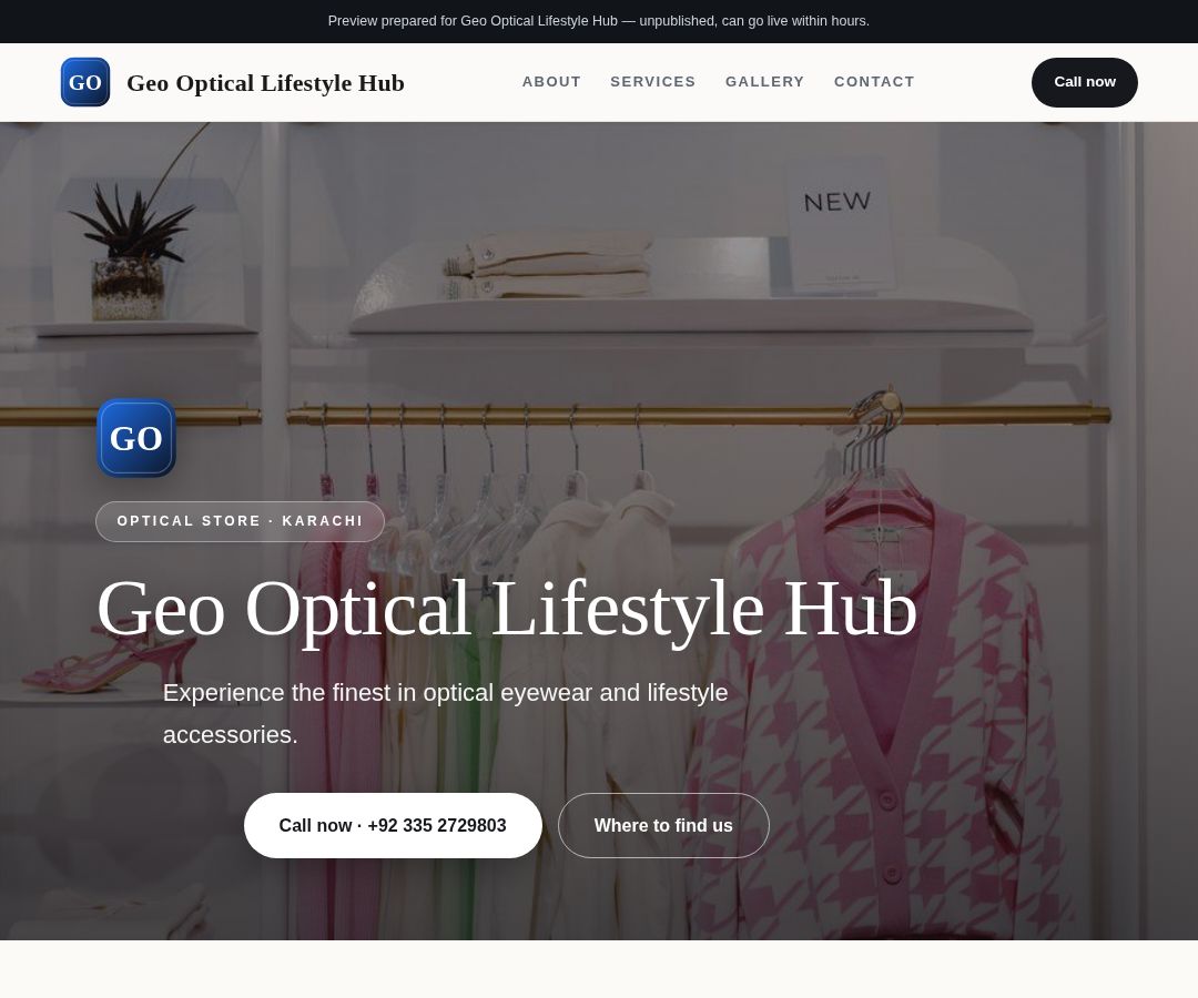 Geo Optical Lifestyle Hub