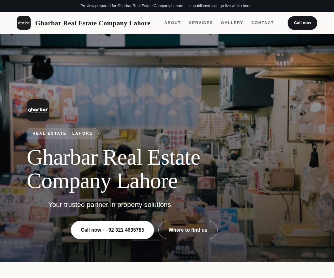Gharbar Real Estate Company Lahore