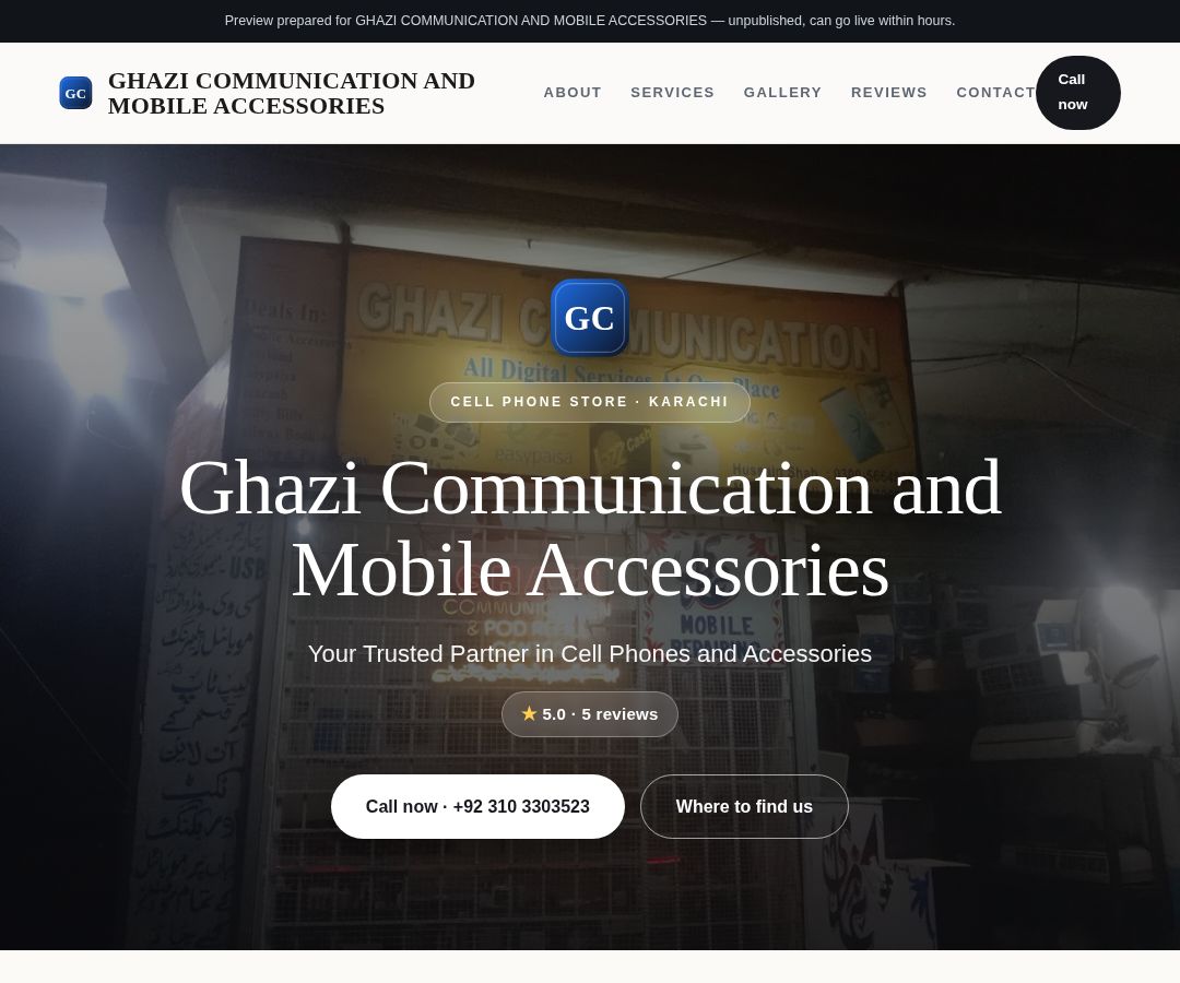 GHAZI COMMUNICATION AND MOBILE ACCESSORIES