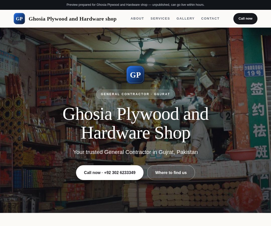 Ghosia Plywood and Hardware shop