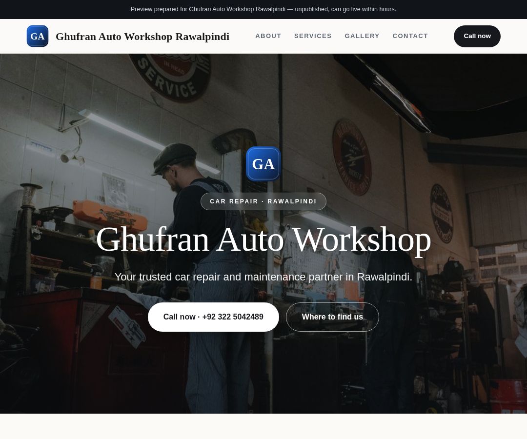 Ghufran Auto Workshop Rawalpindi