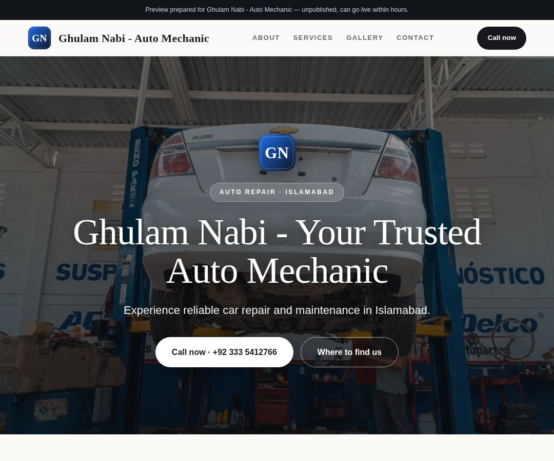 Ghulam Nabi - Auto Mechanic