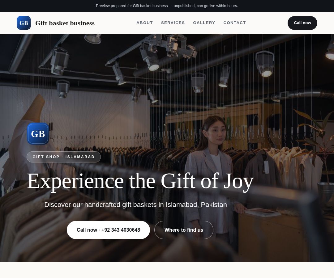 Gift basket business