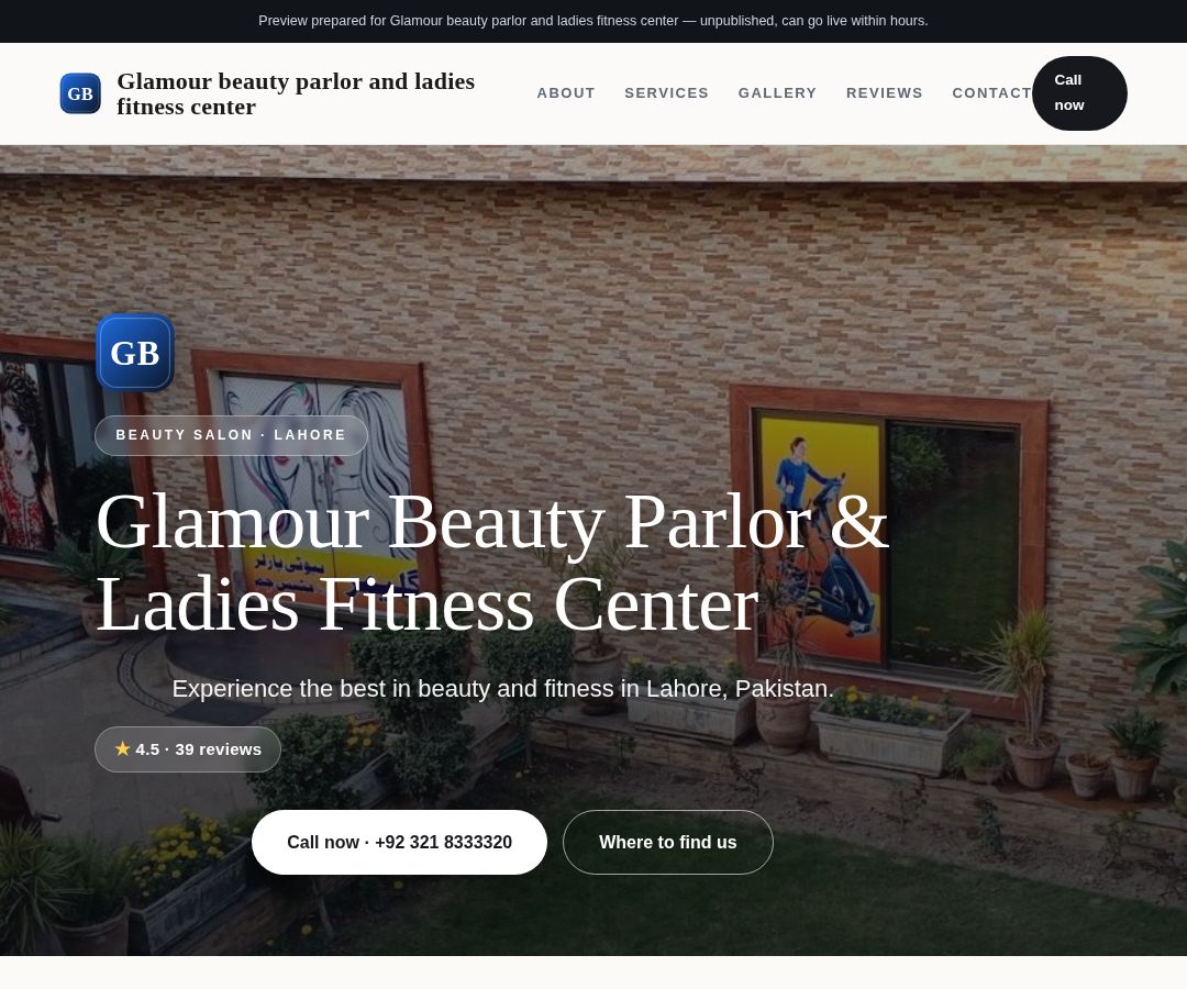 Glamour beauty parlor and ladies fitness center