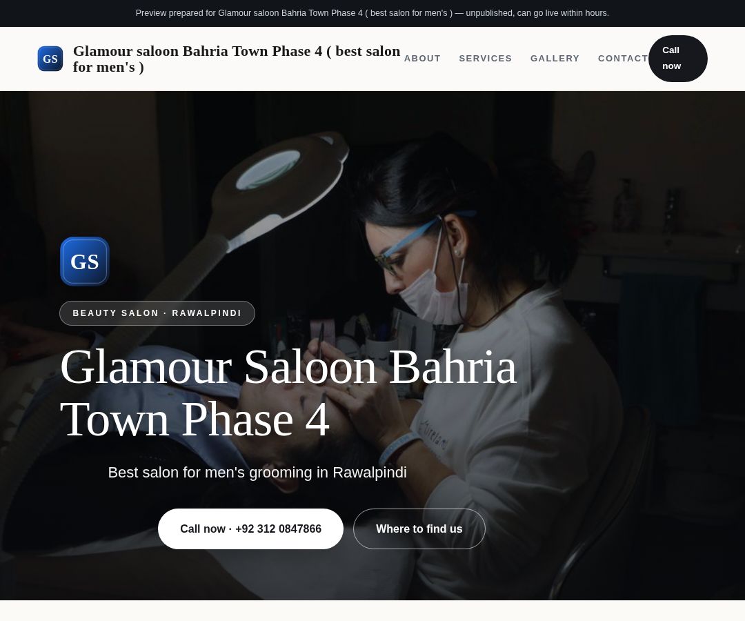 Glamour saloon Bahria Town Phase 4 ( best salon for men's )