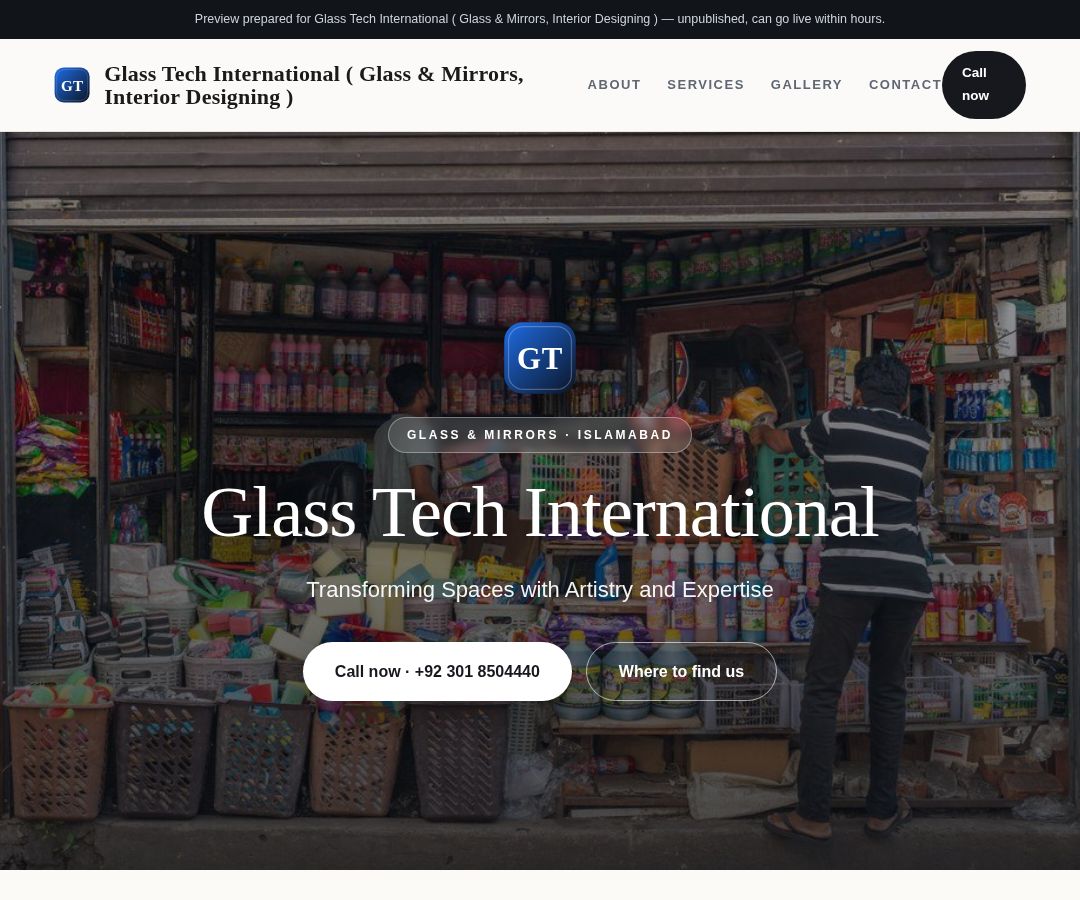 Glass Tech International ( Glass & Mirrors, Interior Designing )