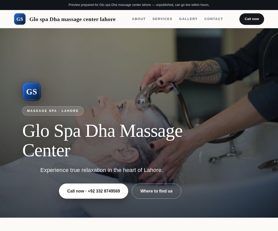 Glo spa Dha massage center lahore