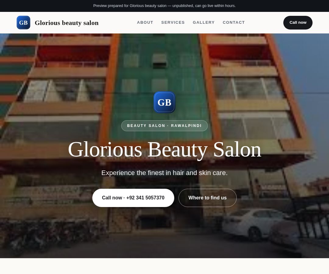 Glorious beauty salon