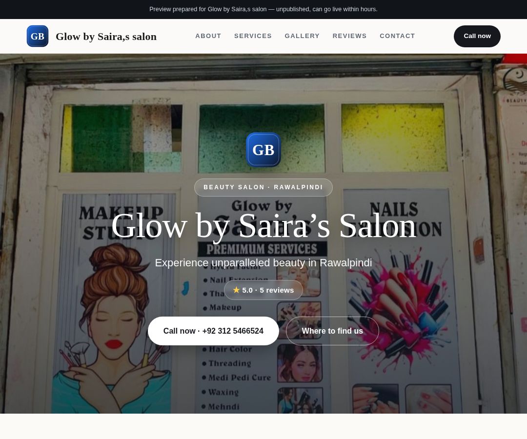 Glow by Saira,s salon