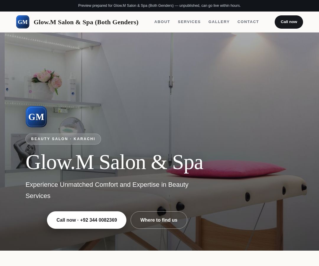 Glow.M Salon & Spa (Both Genders)