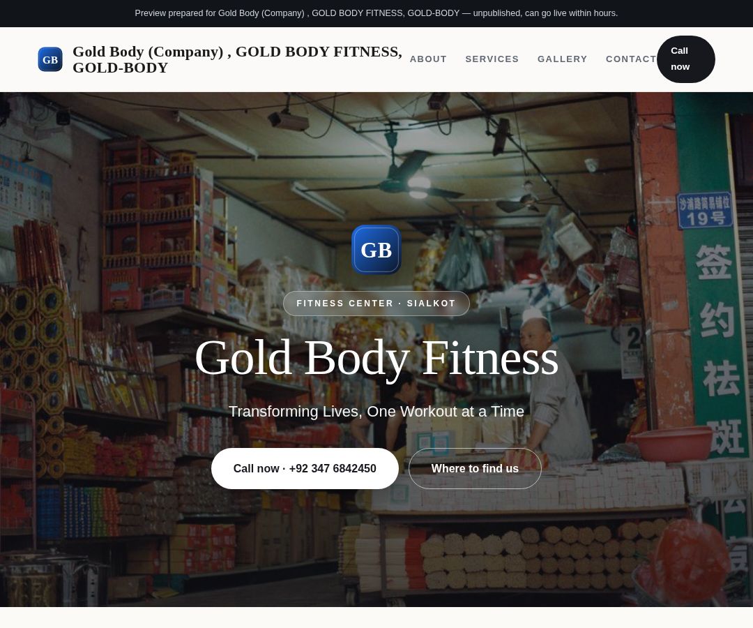 Gold Body (Company) , GOLD BODY FITNESS, GOLD-BODY