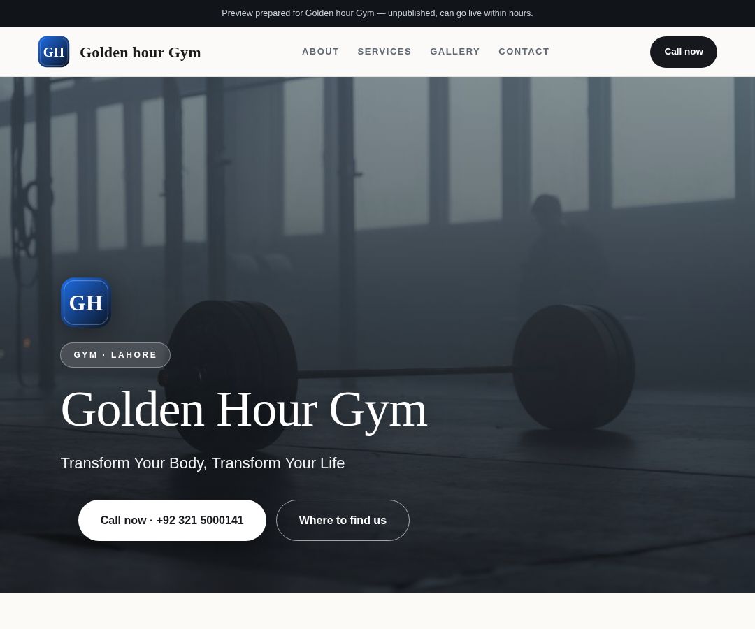 Golden hour Gym