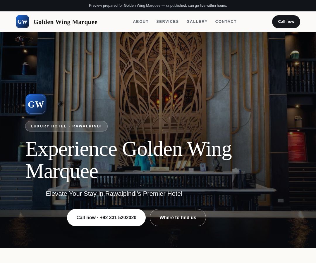 Golden Wing Marquee