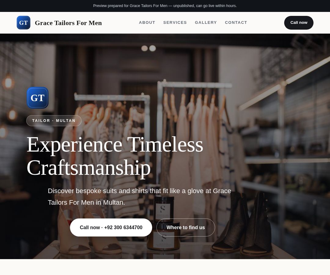 Grace Tailors For Men