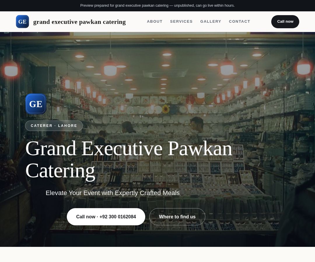 grand executive pawkan catering