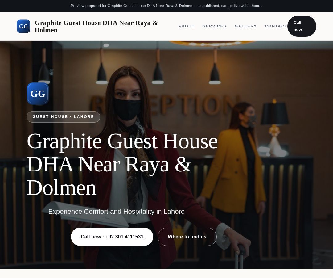 Graphite Guest House DHA Near Raya & Dolmen