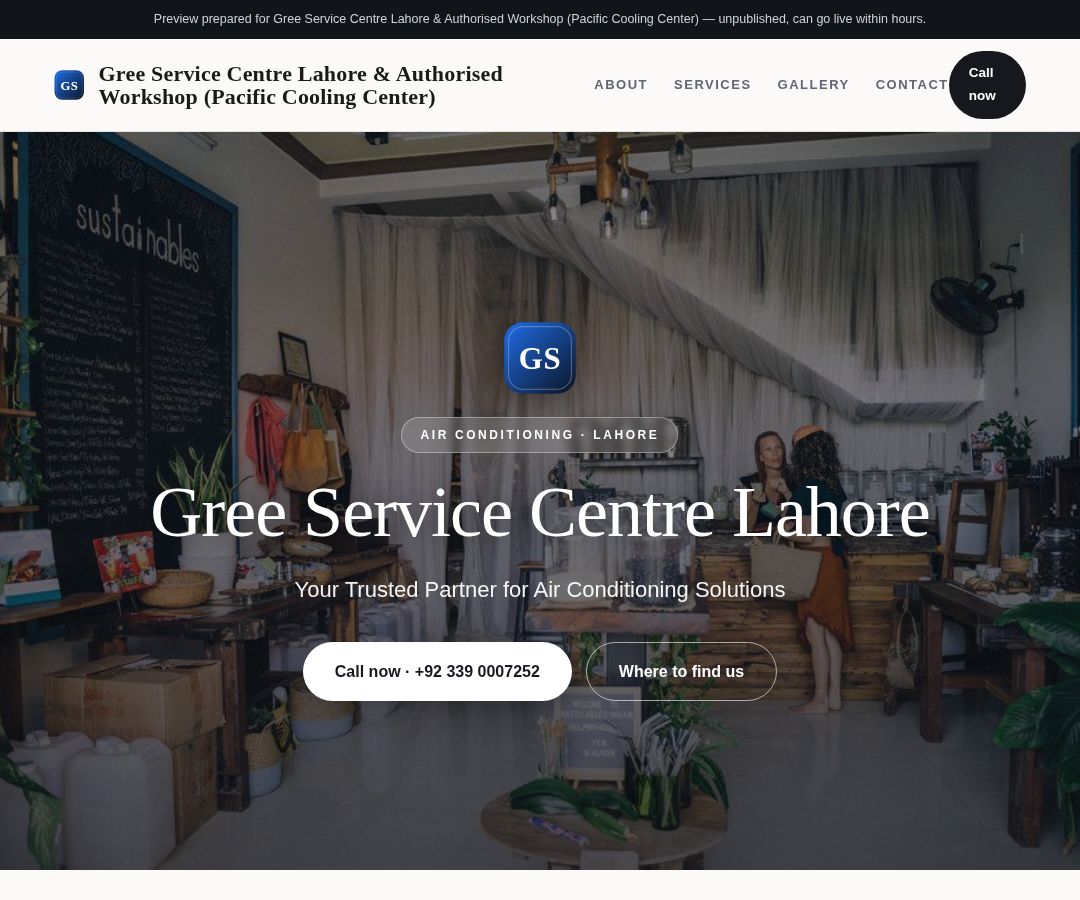 Gree Service Centre Lahore & Authorised Workshop (Pacific Cooling Center)
