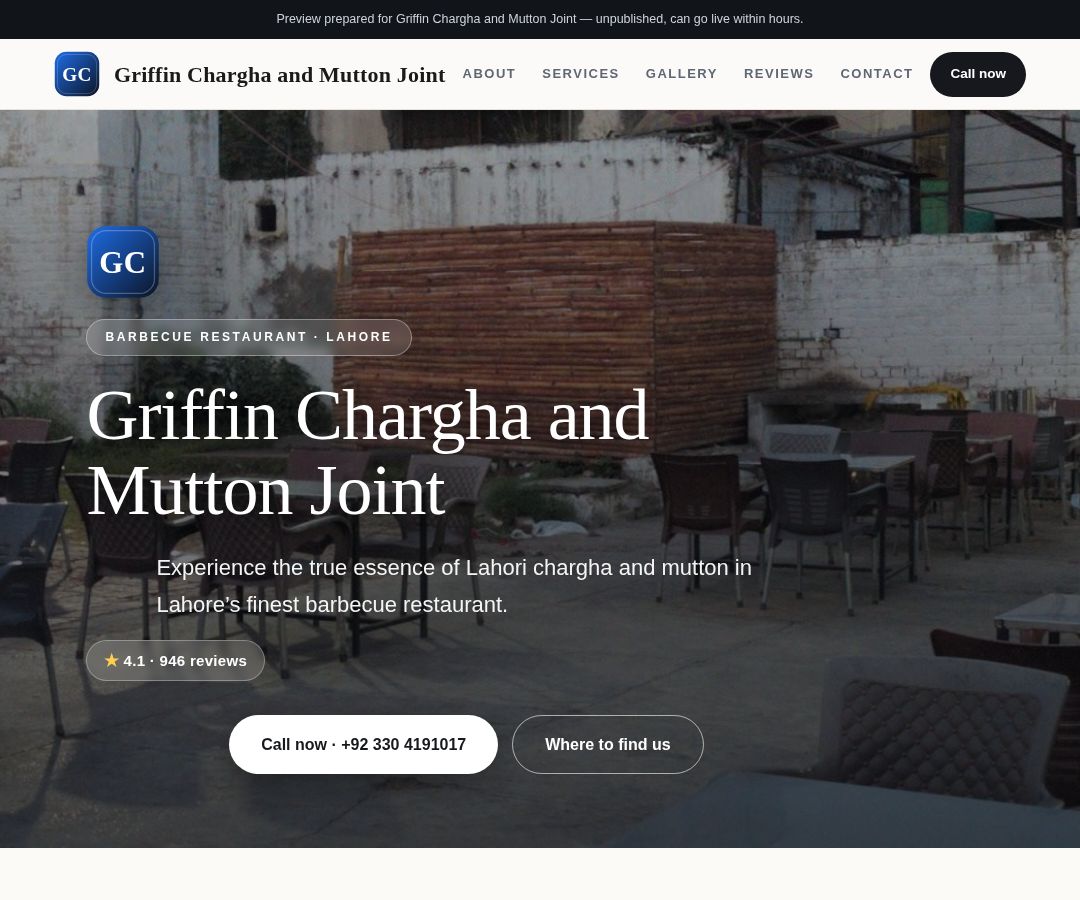 Griffin Chargha and Mutton Joint