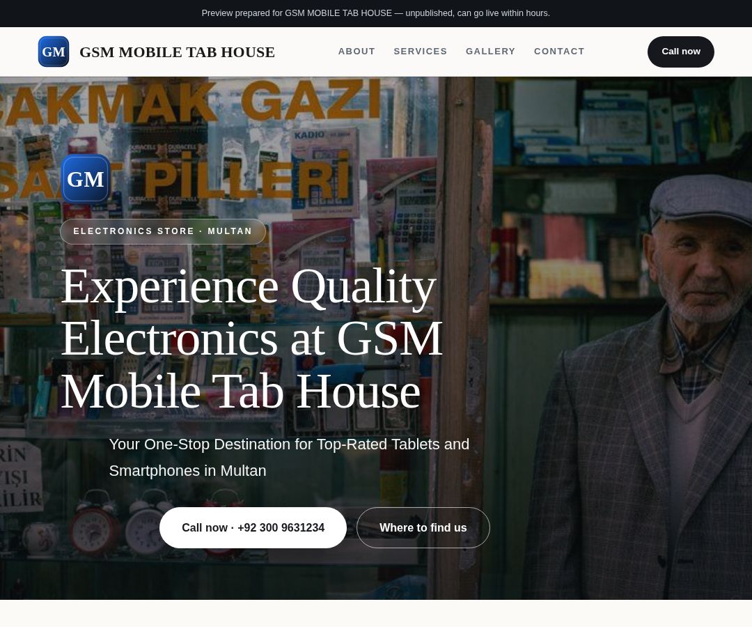 GSM MOBILE TAB HOUSE