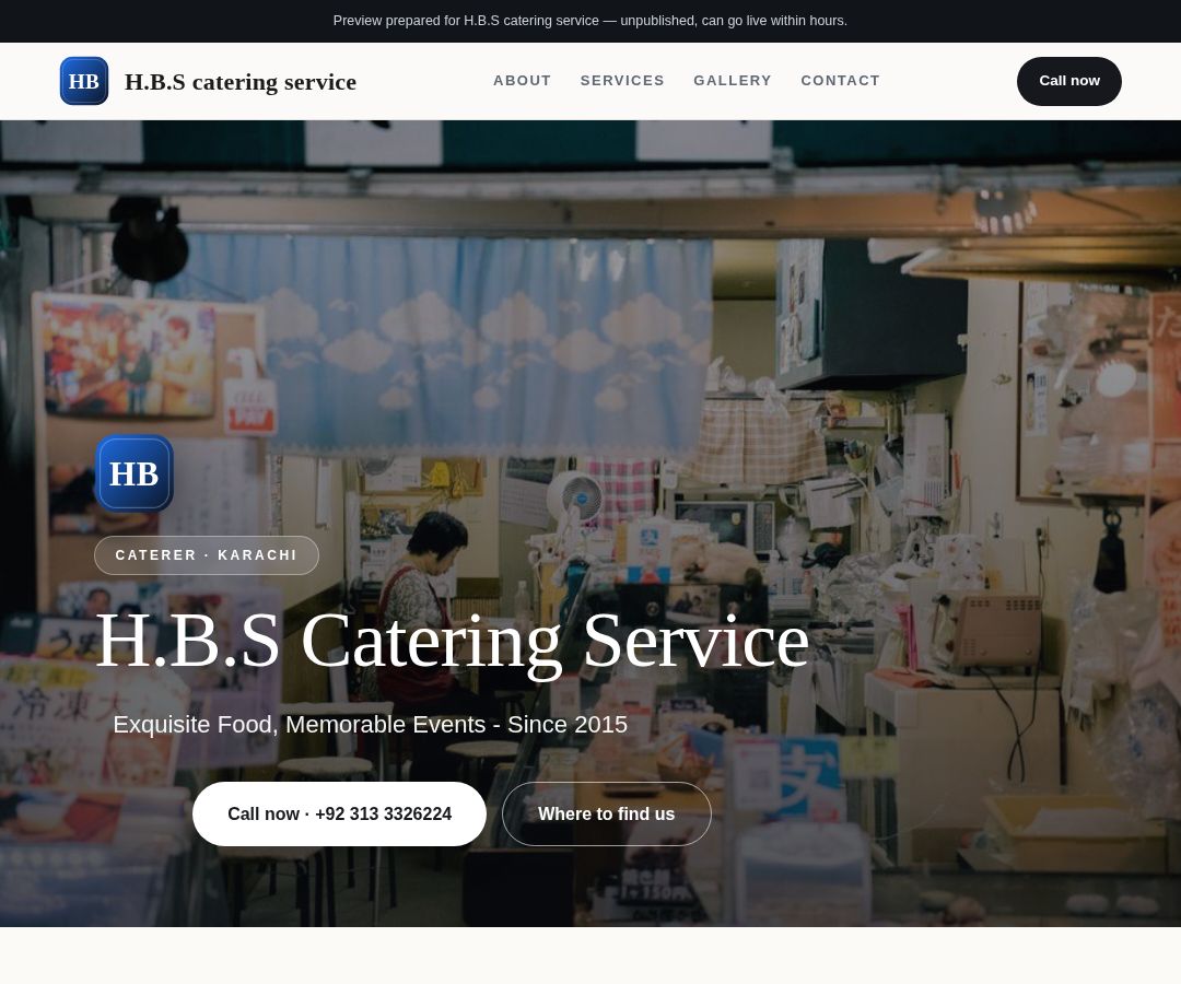 H.B.S catering service