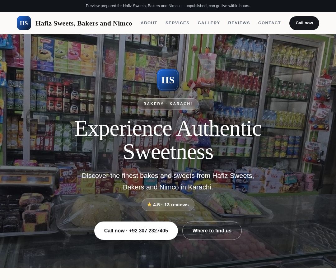 Hafiz Sweets, Bakers and Nimco