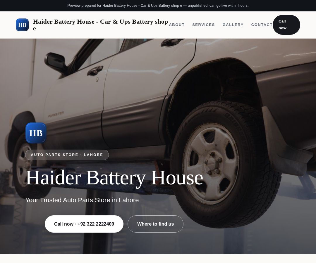 Haider Battery House - Car & Ups Battery shop e