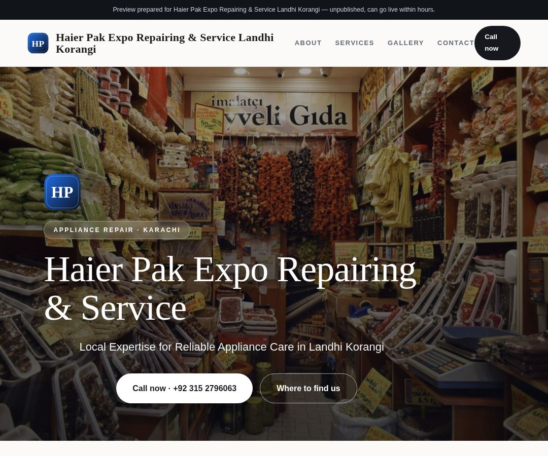 Haier Pak Expo Repairing & Service Landhi Korangi