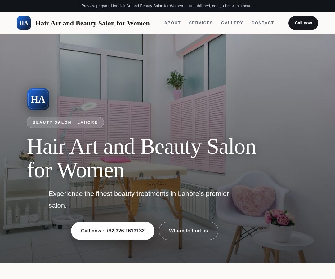 Hair Art and Beauty Salon for Women