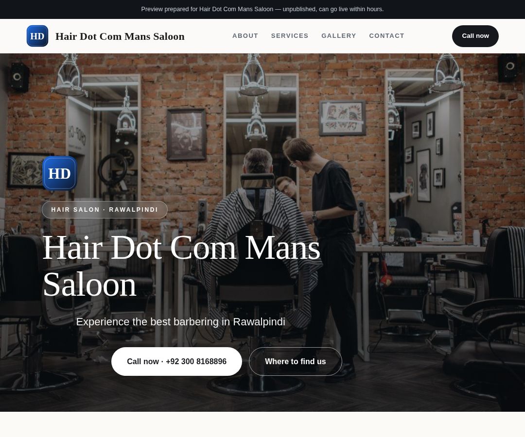 Hair Dot Com Mans Saloon