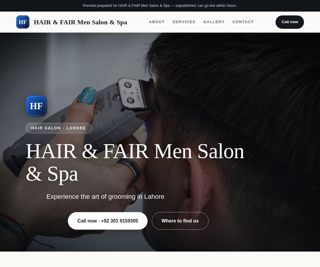 HAIR & FAIR Men Salon & Spa
