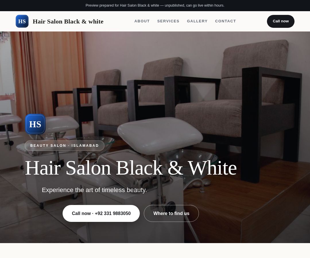 Hair Salon Black & white