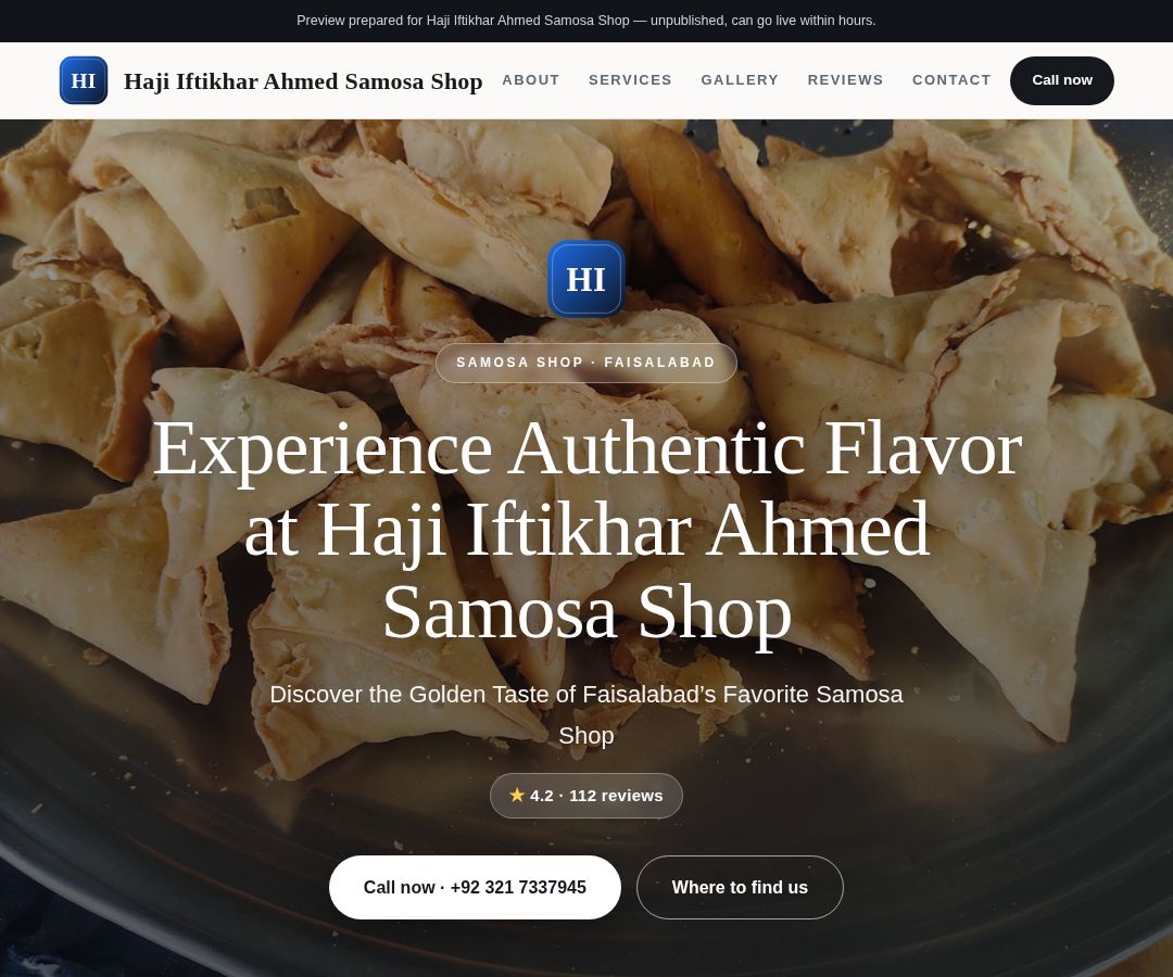 Haji Iftikhar Ahmed Samosa Shop