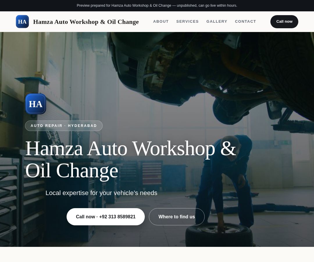 Hamza Auto Workshop & Oil Change