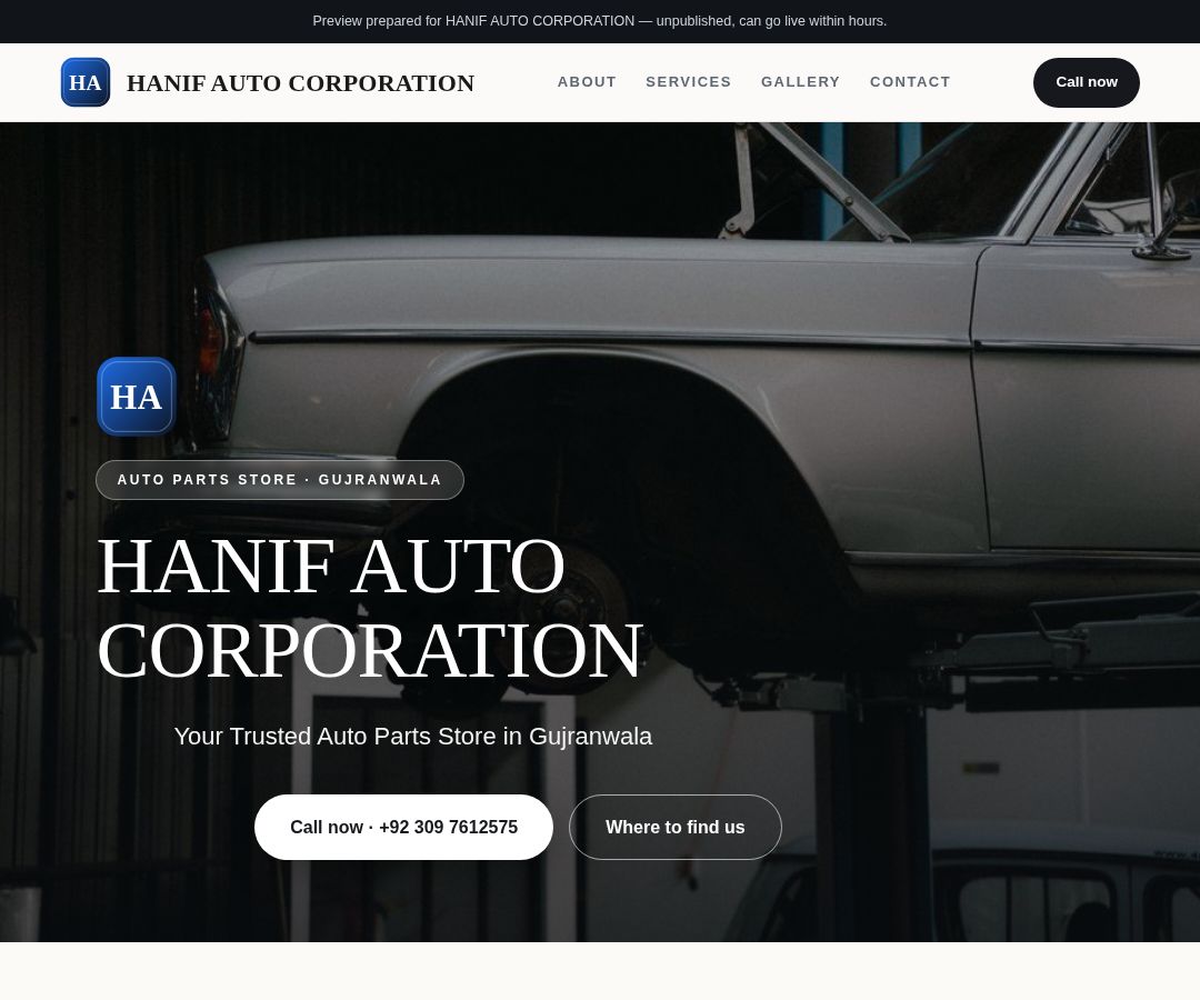 HANIF AUTO CORPORATION