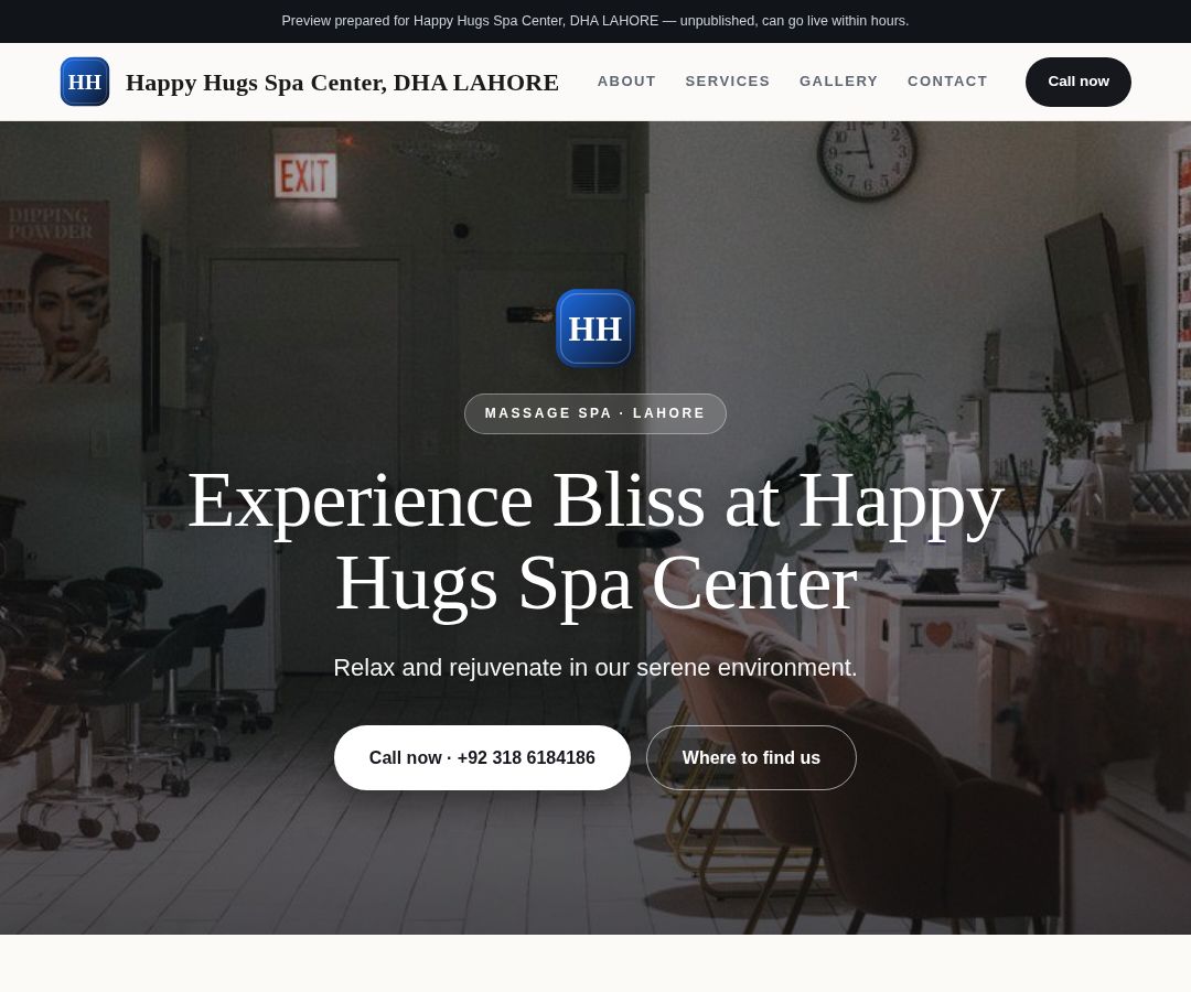 Happy Hugs Spa Center, DHA LAHORE