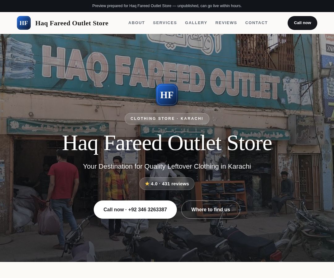 Haq Fareed Outlet Store