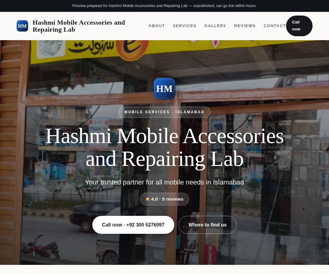 Hashmi Mobile Accessories and Repairing Lab