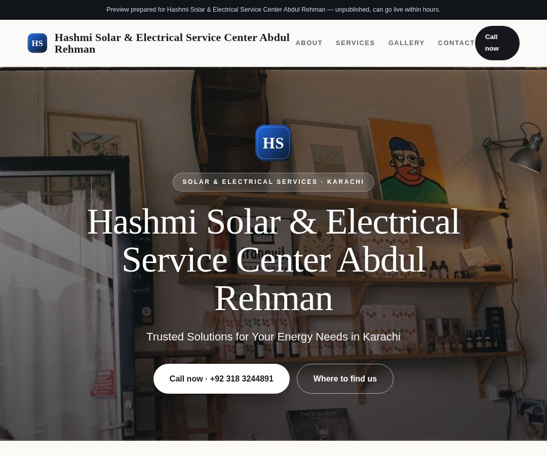 Hashmi Solar & Electrical Service Center Abdul Rehman