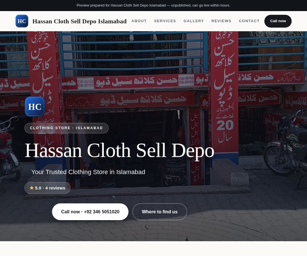 Hassan Cloth Sell Depo Islamabad